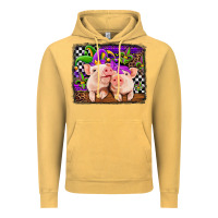 Vintage Mustard mardi gras western leopard pigs Vintage Hoodie - Jasminsmagicworld