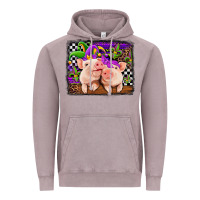 Vintage Zinc mardi gras western leopard pigs Vintage Hoodie - Jasminsmagicworld