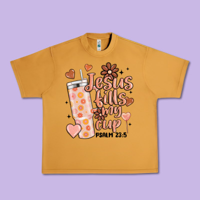 Valentine Jesus Fills My Cup Urban Heavy Tee Designed By Maliassmallbusiness