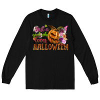 Black just a girl who loves halloween Long Sleeve Tee - NancyCooperArtShop