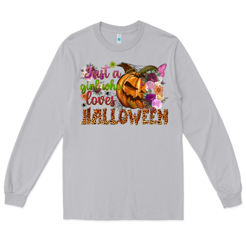 Just A Girl Who Loves Halloween Long Sleeve Tee by NancyCooperArtShop | Teevron