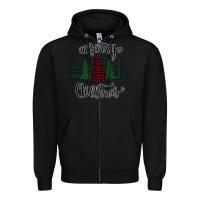 Black Merry Christmas Trees Zipper Hoodie - Bettercallsaul