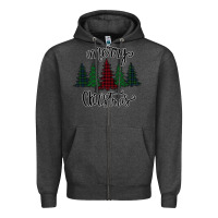 Charcoal Heather Merry Christmas Trees Zipper Hoodie - Bettercallsaul
