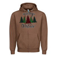 Chestnut Merry Christmas Trees Zipper Hoodie - Bettercallsaul