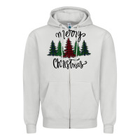 Dove Grey Merry Christmas Trees Zipper Hoodie - Bettercallsaul