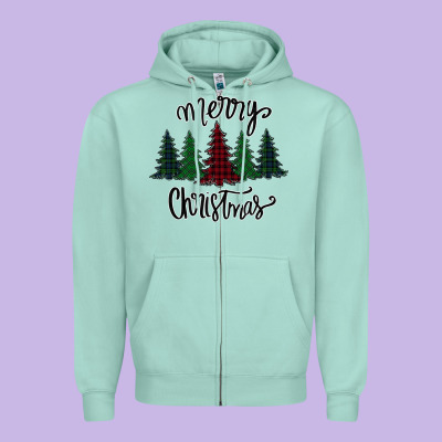 Merry Christmas Trees Zipper Hoodie Designed By Bettercallsaul