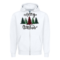 White Merry Christmas Trees Zipper Hoodie - Bettercallsaul