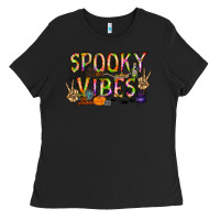 Black spooky vibes Ladies Tee - RacoonDesign