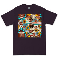Plum football cowhide sunflower seamless pattern Premium Tee - JahusDesignShop