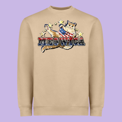 Meowica Cat Heavyweight Sweatshirt Designed By Nancycooperartshop