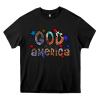 Black god bless america Heavy Core Tee - CowhideDigitalArt