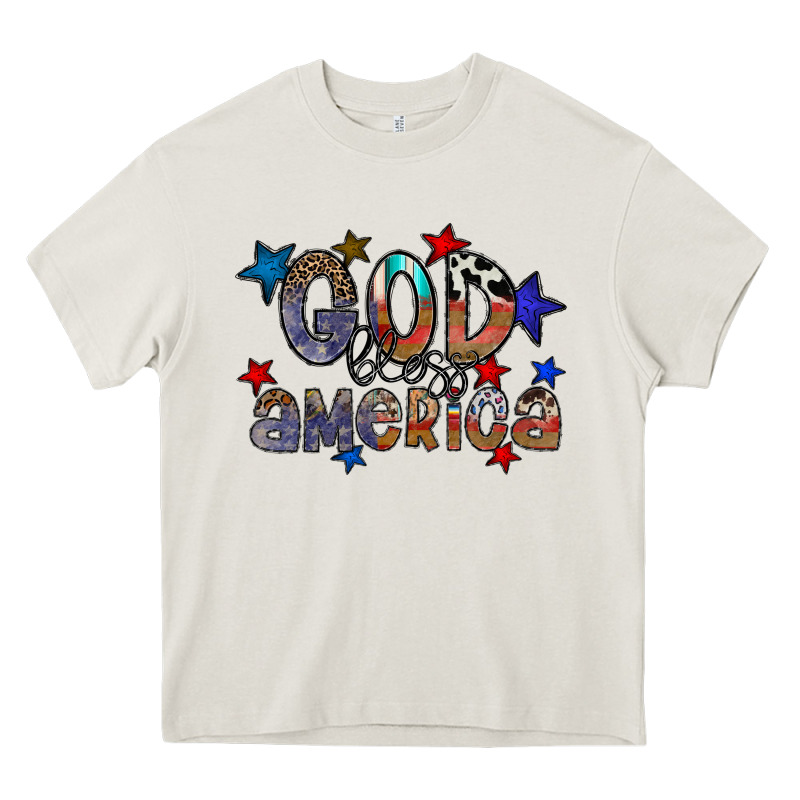 God Bless America Heavy Core Tee by CowhideDigitalArt | Teevron