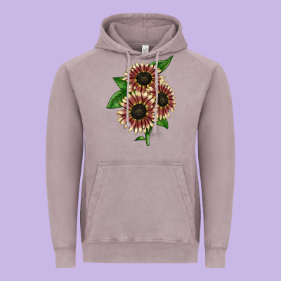 Strawberry Blonde Sunflower Vintage Hoodie Designed By Lillyallendesigns