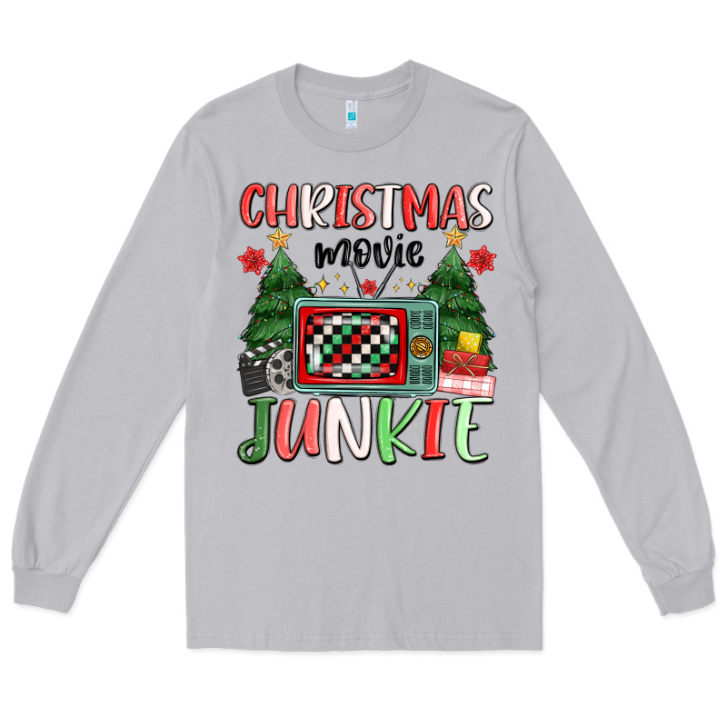 Christmas Movie Junkie Long Sleeve Tee by MaliasSmallBusiness | Teevron