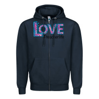 Navy love teacher life Zipper Hoodie - Bettercallsaul
