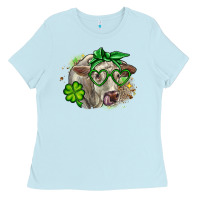 Baby Blue Charolais St. Patrick's Day Ladies Tee - OliviaCreatesArt