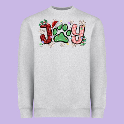 Joy With Dog Paw Heavyweight Sweatshirt Designed By Maliassmallbusiness