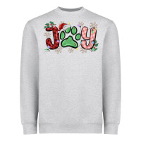 Heather Grey joy with dog paw Heavyweight Sweatshirt - MaliasSmallBusiness