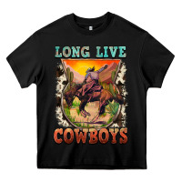 Black long live cowboys Heavy Core Tee - FaDigitalArtStudio