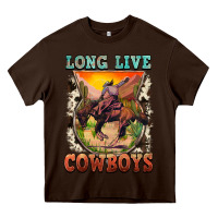 Chocolate Brown long live cowboys Heavy Core Tee - FaDigitalArtStudio