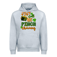 Heather Grey Just call me pinch charming St. Patricks Day Urban Hoodie - FaDigitalArtStudio