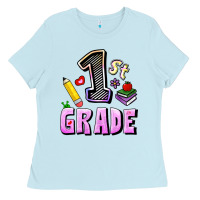 Baby Blue First Grade Ladies Tee - RanaPortraitStore