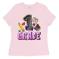 Bubblegum Pink First Grade Ladies Tee - RanaPortraitStore