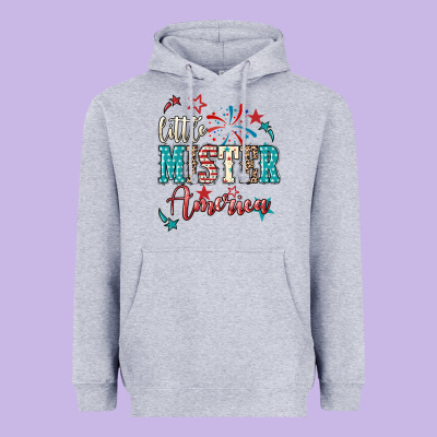 Little Mister America 4th Of July Heavyweight Hoodie Designed By Howdyjamesfarm