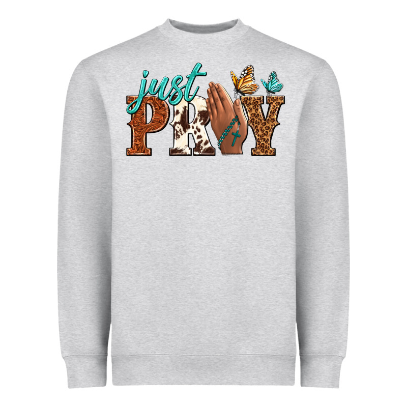 Just Pray Heavyweight Sweatshirt by NancyCooperArtShop | Teevron