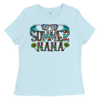 Baby Blue summer nana Ladies Tee - CowhideDigitalArt