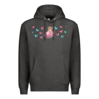 Charcoal Heather butterflies and mom Premium Hoodie - TumblerDesignByShophia