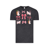 Vintage Black pink ribbons with rabbits Vintage Tee - MaliasSmallBusiness