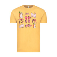 Vintage Mustard pink ribbons with rabbits Vintage Tee - MaliasSmallBusiness