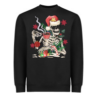 Black skeleton santa Heavyweight Sweatshirt - MaliasSmallBusiness