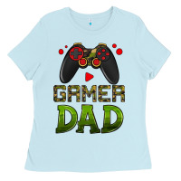Baby Blue gamer dad Ladies Tee - HRA Design Shop