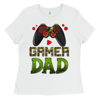 White gamer dad Ladies Tee - HRA Design Shop