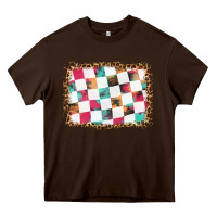 Chocolate Brown race background with leopard frame Heavy Core Tee - HRA Design Shop