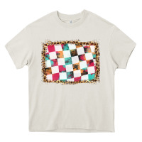 Cream race background with leopard frame Heavy Core Tee - HRA Design Shop