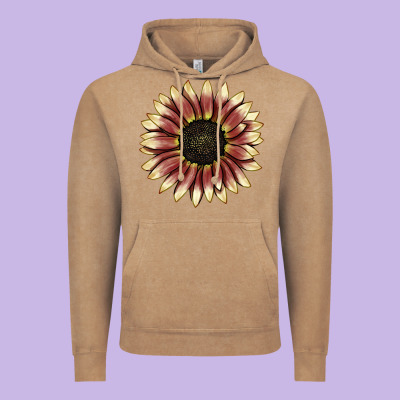 Strawberry Blonde Sunflower Vintage Hoodie Designed By Lillyallendesigns