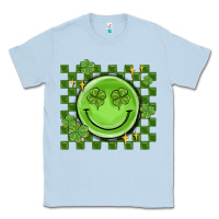 Dusty Blue checkered st. patrick's day Classic Tee - MaliasSmallBusiness