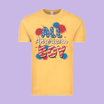 All American Boy Vintage Tee Designed By Maliassmallbusiness