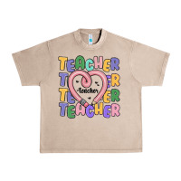 French Oak teacher and pencil heart Urban Heavy Tee - MaliasSmallBusiness