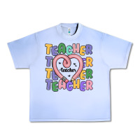 Grape Ice teacher and pencil heart Urban Heavy Tee - MaliasSmallBusiness