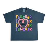 Midnight Navy teacher and pencil heart Urban Heavy Tee - MaliasSmallBusiness