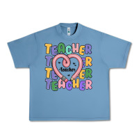 Pebble Blue teacher and pencil heart Urban Heavy Tee - MaliasSmallBusiness