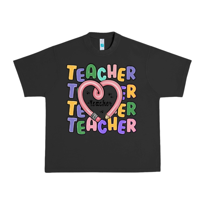 Teacher And Pencil Heart Urban Heavy Tee by MaliasSmallBusiness | Teevron