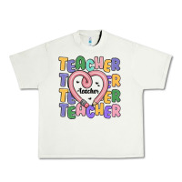 Pistachio teacher and pencil heart Urban Heavy Tee - MaliasSmallBusiness