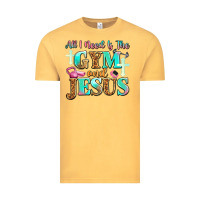 Vintage Mustard all i need is the gym and jesus Vintage Tee - JahusDesignShop