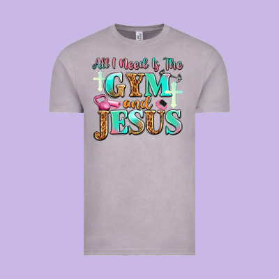 All I Need Is The Gym And Jesus Vintage Tee Designed By Jahusdesignshop