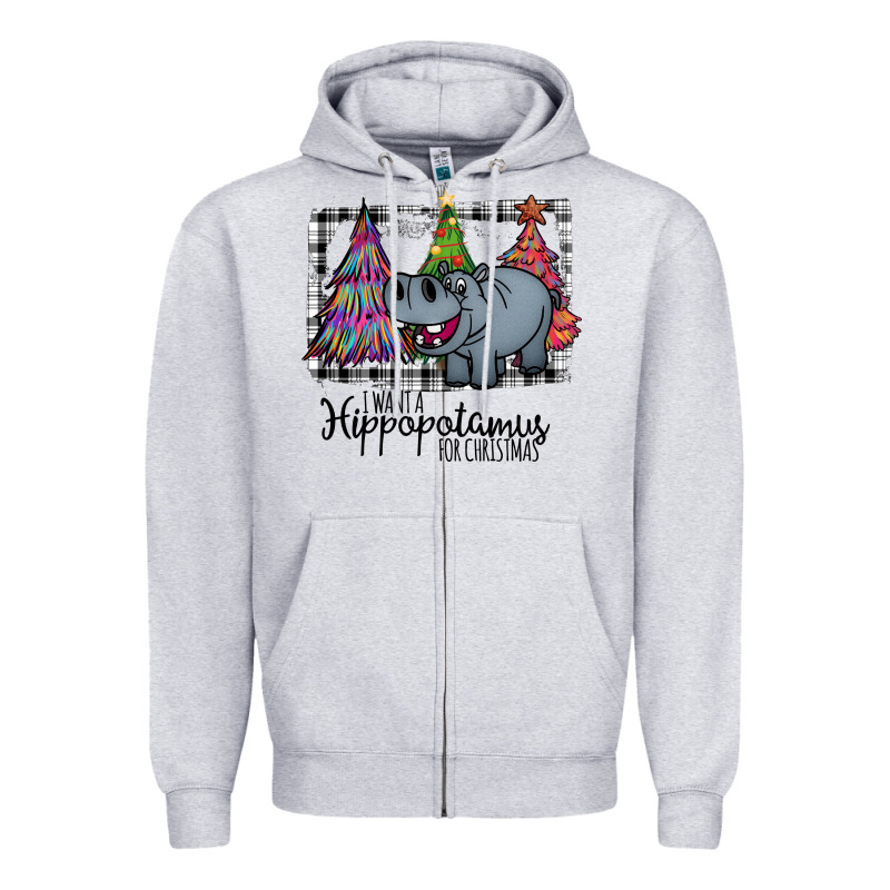 I Want Hippopotamus For Christmas Zipper Hoodie by Bettercallsaul | Teevron